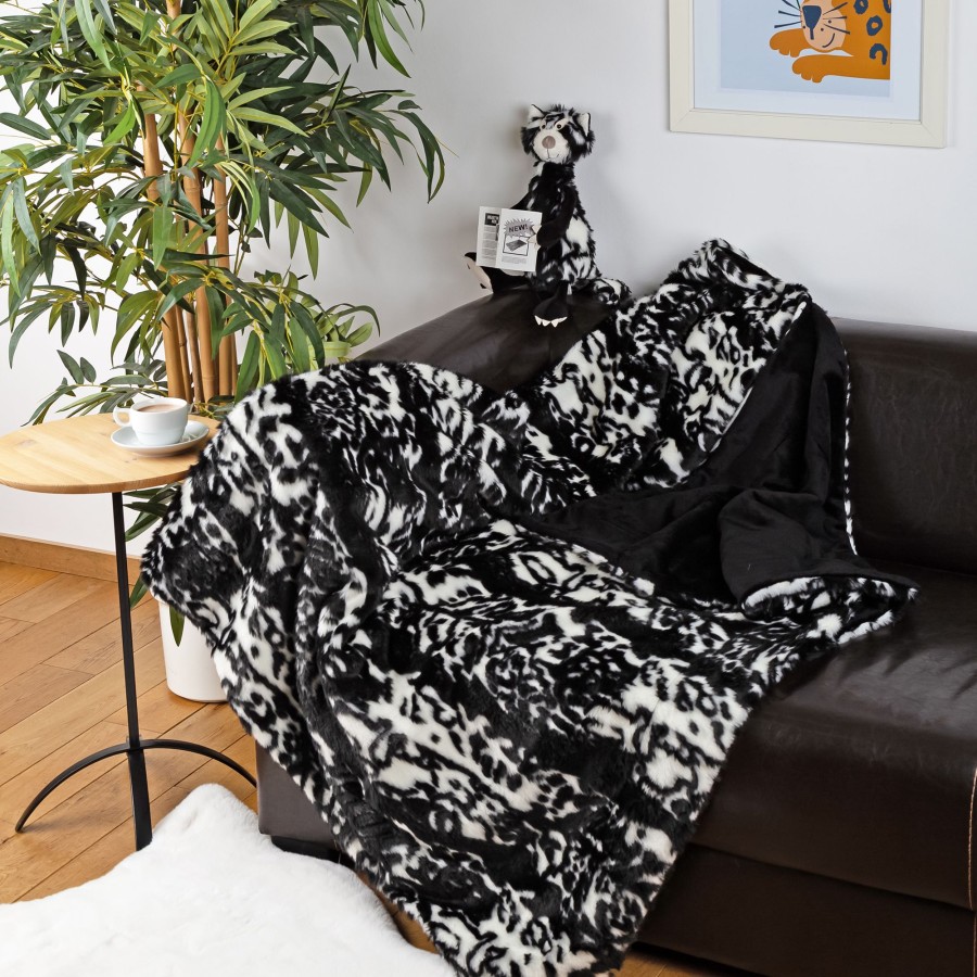 Sigikid Beasts Kuscheldecke Plusch, Schwarz/Weis