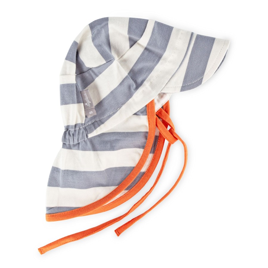 Sigikid Baby Sonnenhut Mit Nackenschutz, Weis-Grau