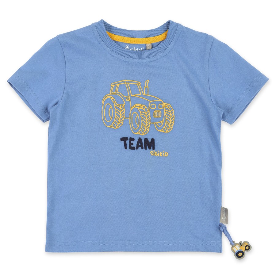 Sigikid Blaues Kinder T-Shirt Mit Stickmotiv Traktor