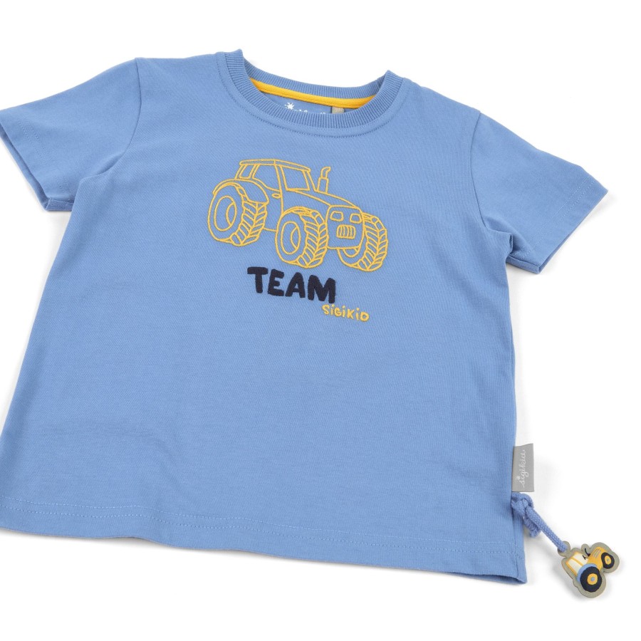Sigikid Blaues Kinder T-Shirt Mit Stickmotiv Traktor