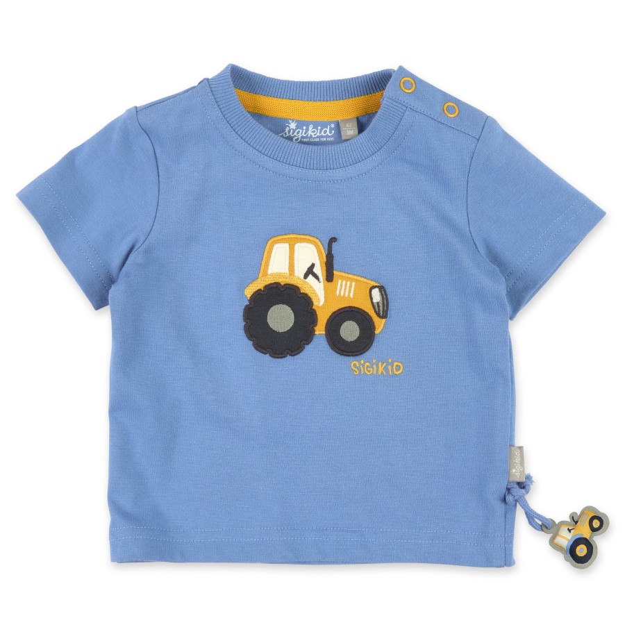 Sigikid Blaues Baby T-Shirt Gelber Traktor