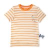 Sigikid Kinder Ringel T-Shirt Flamingo, Orange-Weis