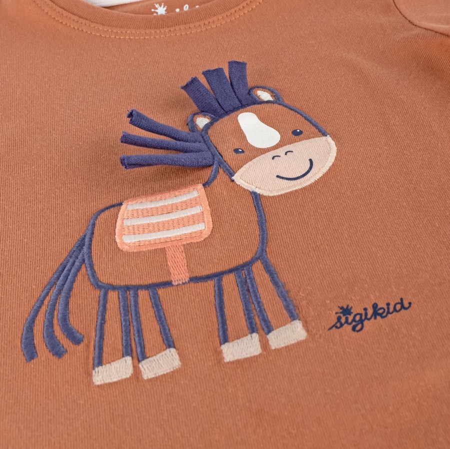 Sigikid Baby T-Shirt Mit Pferde Motiv, Hellbraun