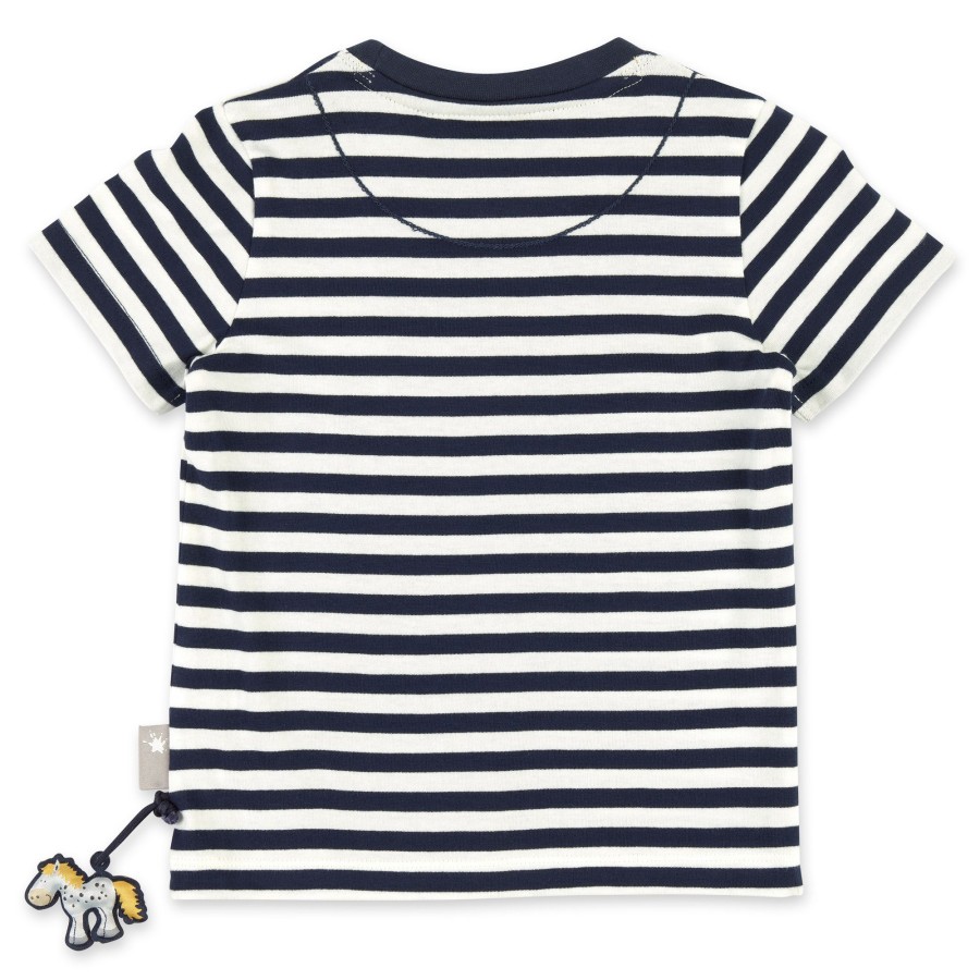 Sigikid Blau-Weis Geringeltes Kinder T-Shirt Mit Blumchen Bestic