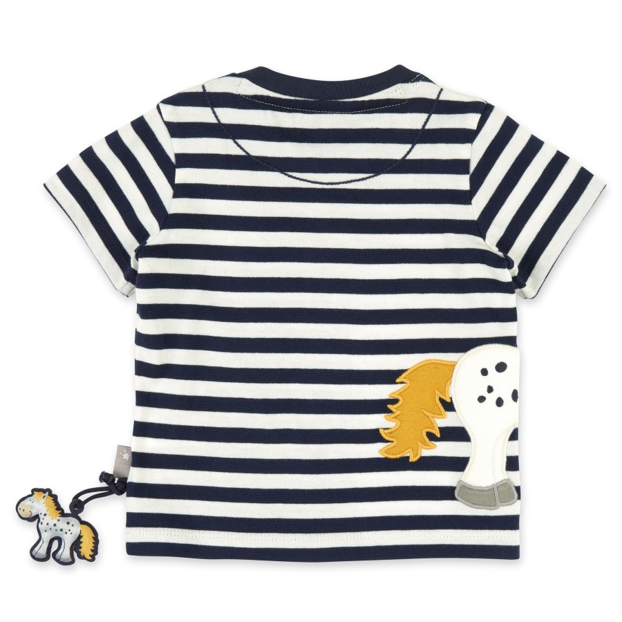Sigikid Baby T-Shirt Pony, Blau-Weis Geringelt