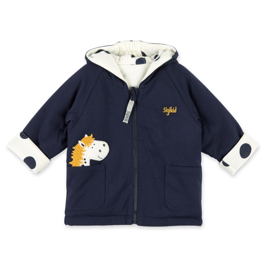 Sigikid Wattierte Baby Wendejacke Tupfen Pony, Dunkelblau Oder W