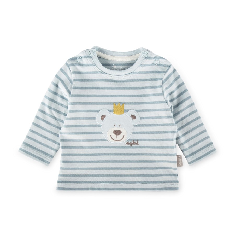 Sigikid Baby Langarm Ringelshirt Kronchen Bar, Blau