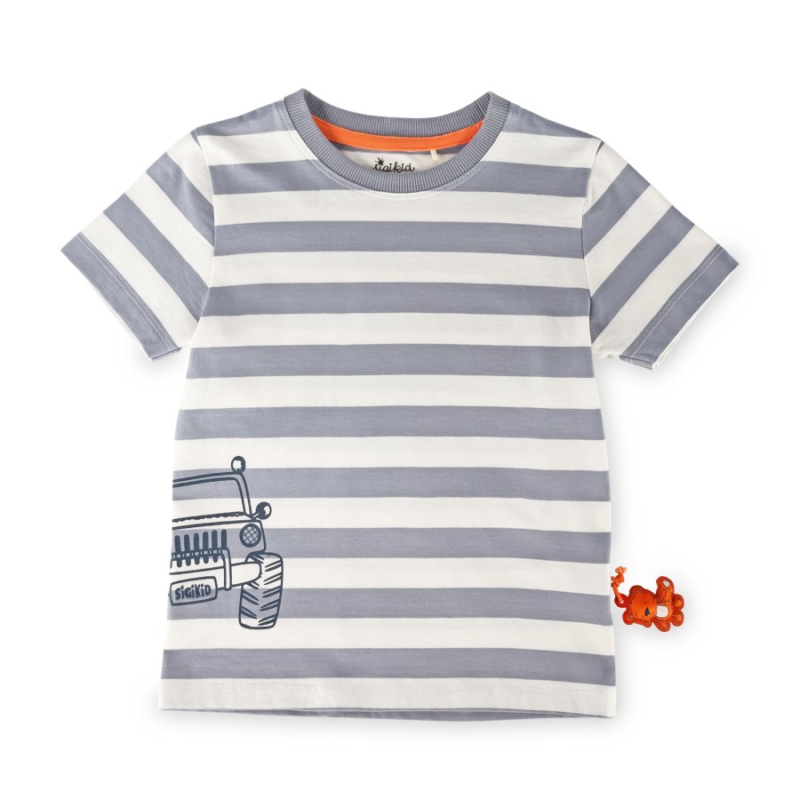 Sigikid Kinder T-Shirt Mit Jeep Motiv, Grau-Weis