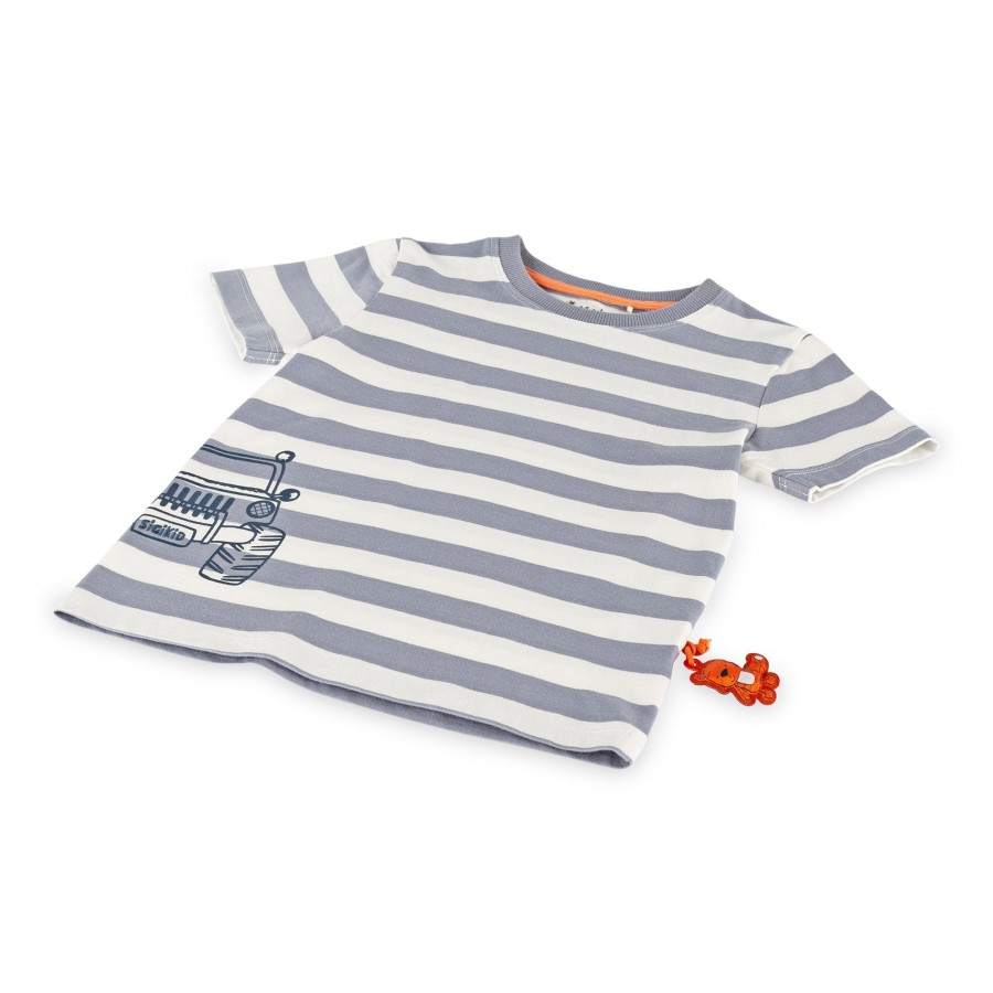Sigikid Kinder T-Shirt Mit Jeep Motiv, Grau-Weis