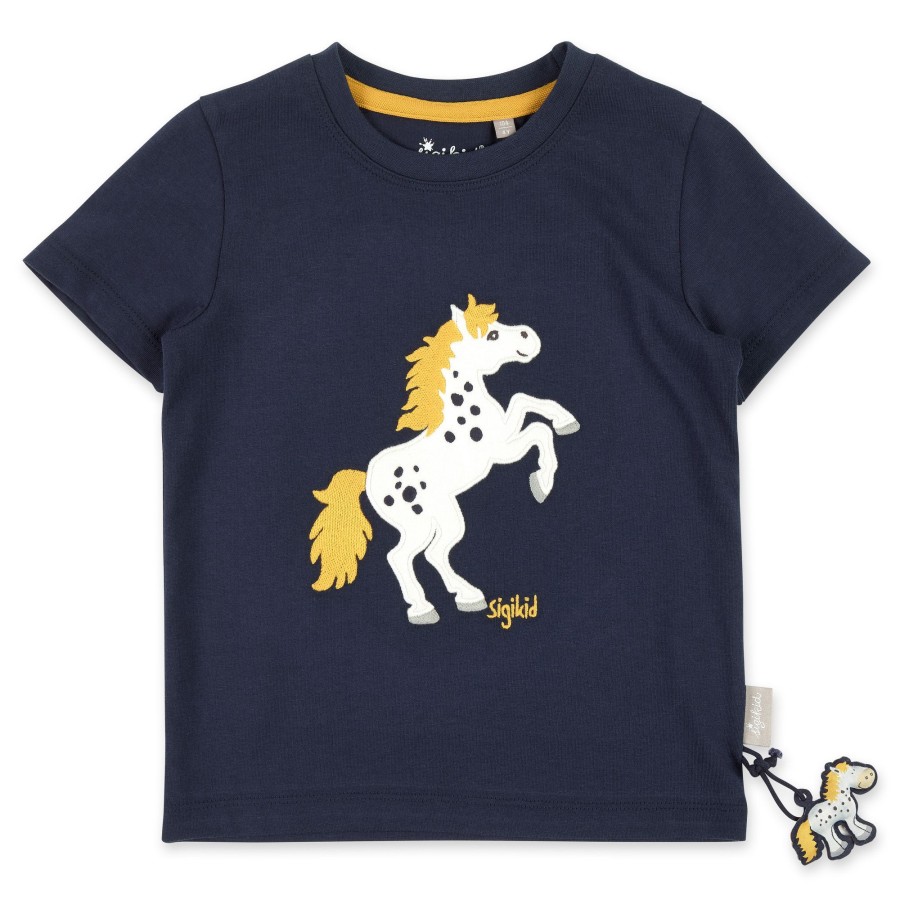 Sigikid Kinder T-Shirt Mit Pony Motiv, Dunkelblau