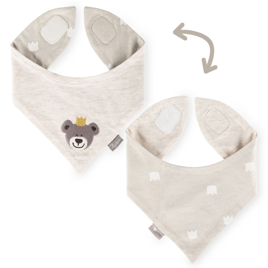 Sigikid Baby Wende Halstuch Kronchen Bar, Naturweis