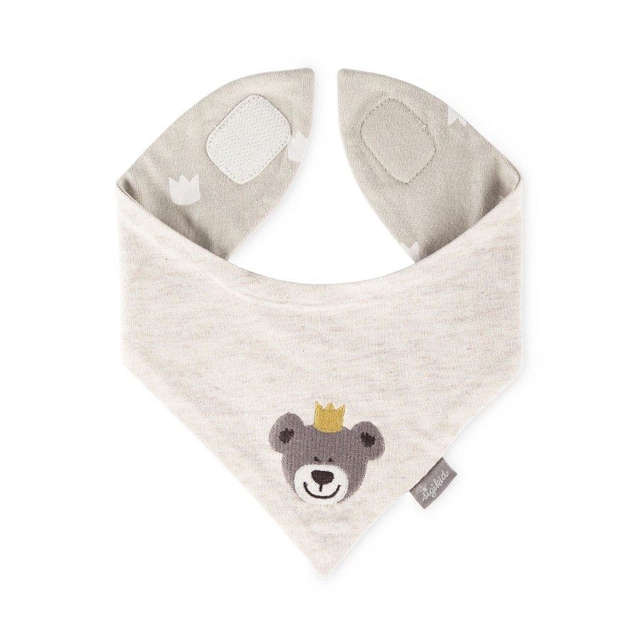 Sigikid Baby Wende Halstuch Kronchen Bar, Naturweis