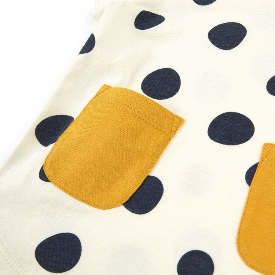 Sigikid Baby Kurzarm Longshirt, Weis Mit Dunkelblauen Punkten