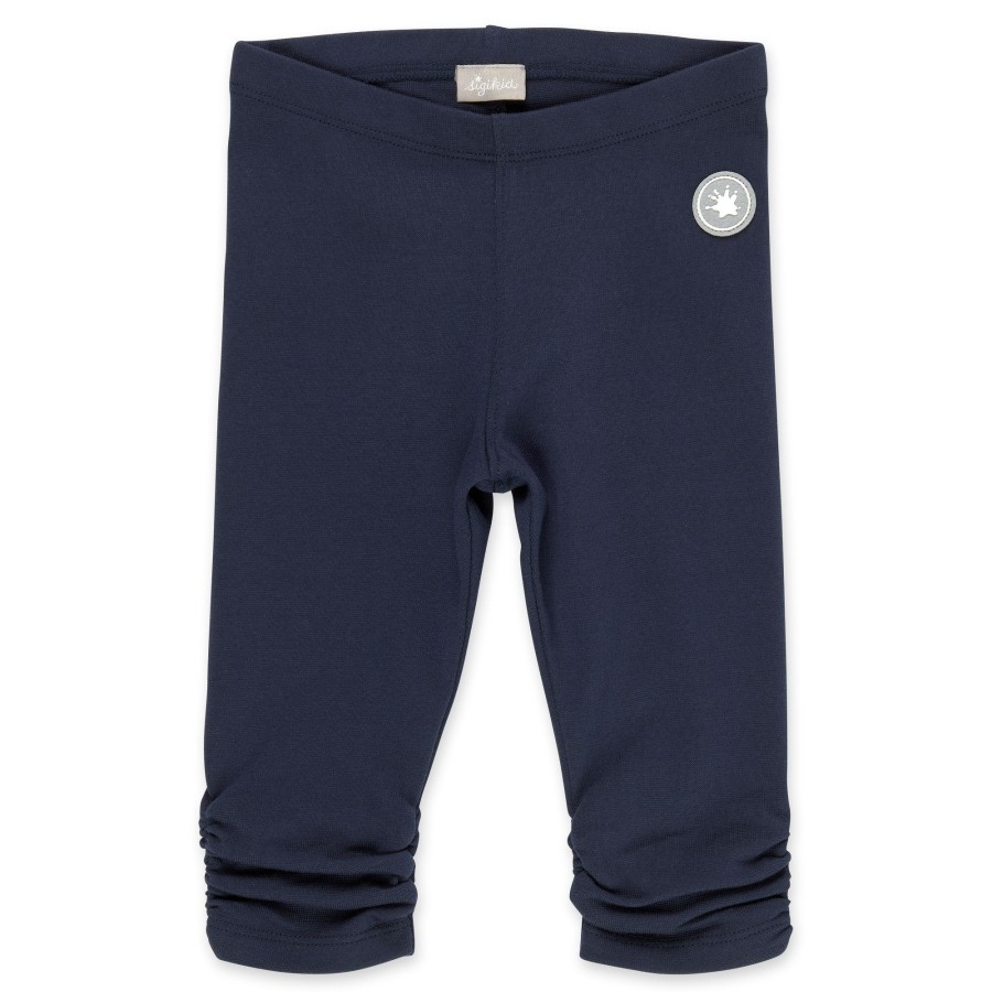 Sigikid Dunkelblaue Kinder Capri Leggings, Gerafft