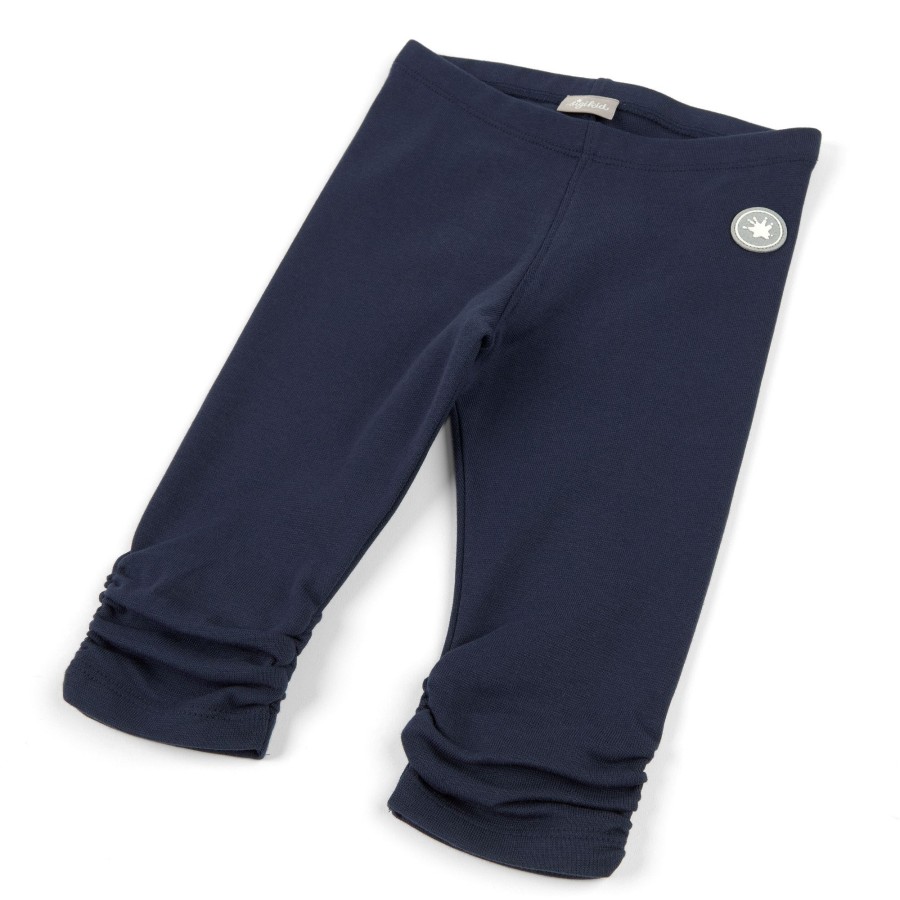 Sigikid Dunkelblaue Kinder Capri Leggings, Gerafft