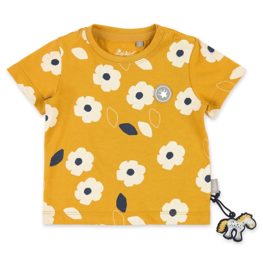 Sigikid T-Gelbes Baby T-Shirt Mit Blumchen Bedruckt