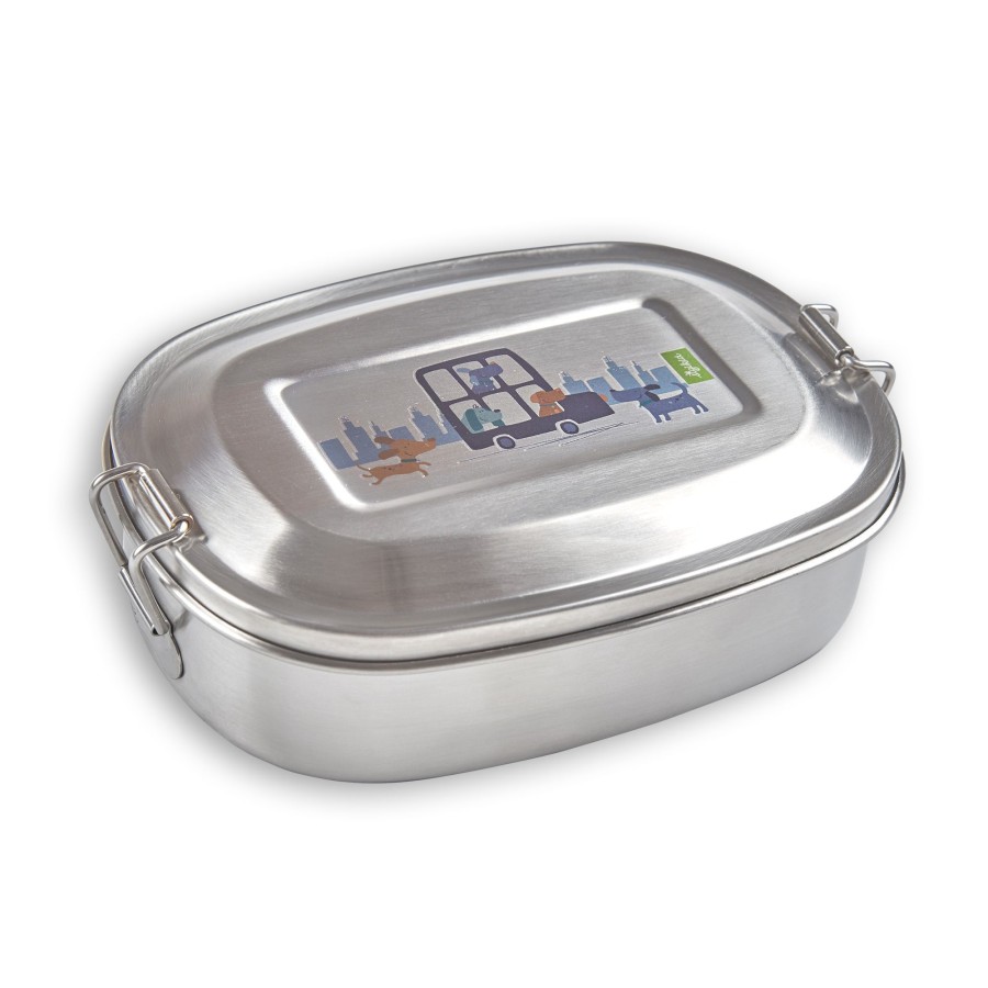 Sigikid Edelstahl Brotzeitbox Hund, Green Collection