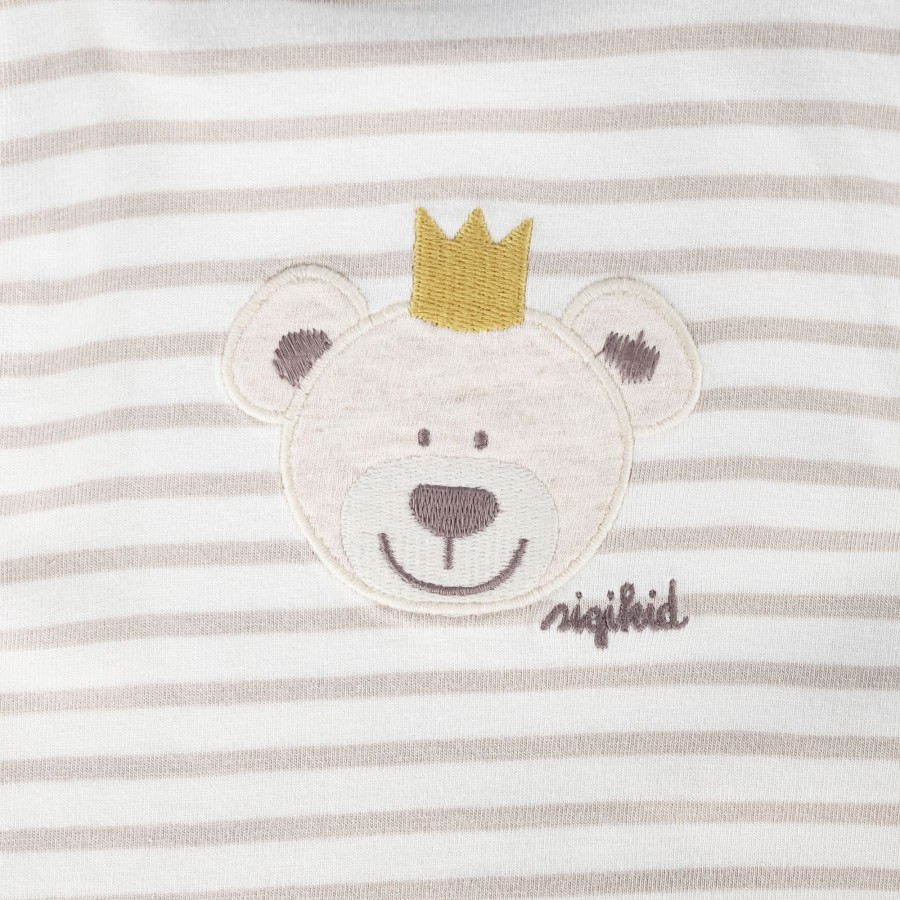 Sigikid Baby Langarm Ringelshirt Kronchen Bar, Beige