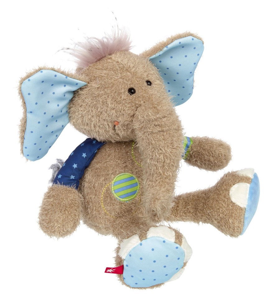 Sigikid Kuscheltier Elefant Blau, Patchwork Sweety