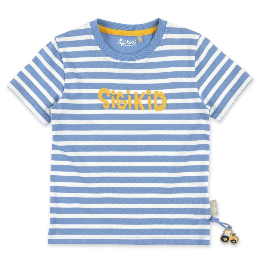 Sigikid Kinder Ringel T-Shirt, Blau-Weis