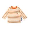 Sigikid Baby Langarm Ringelshirt, Orange-Weis