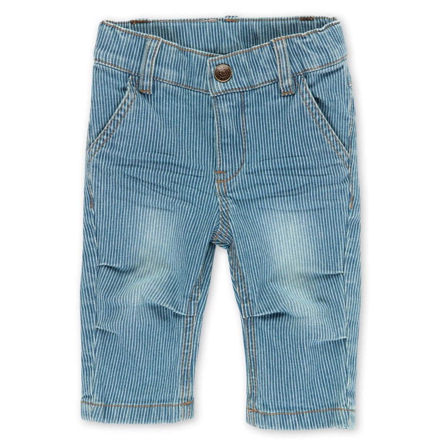 Sigikid Baby Jeans Fein Weis Gestreift