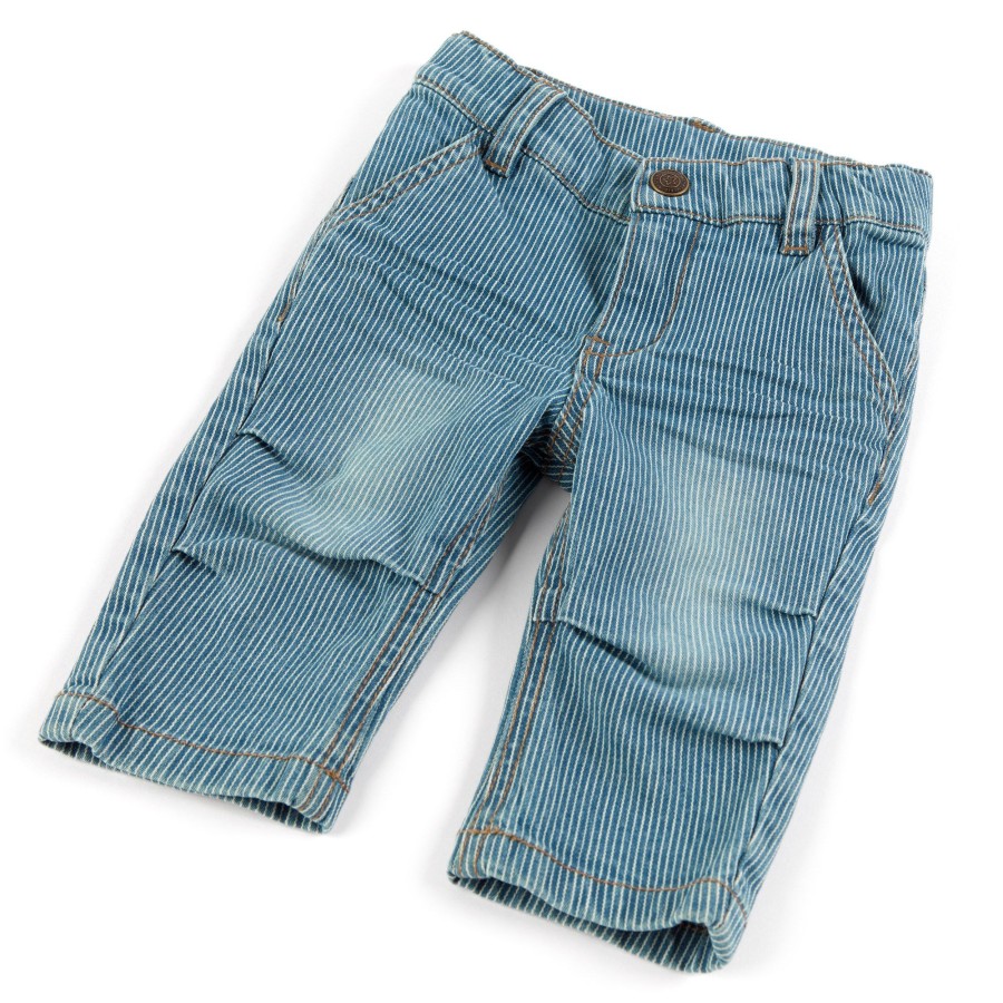 Sigikid Baby Jeans Fein Weis Gestreift