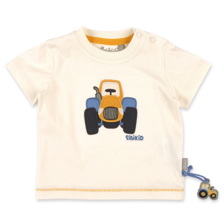 Sigikid Baby T-Shirt Traktor, Cremeweis