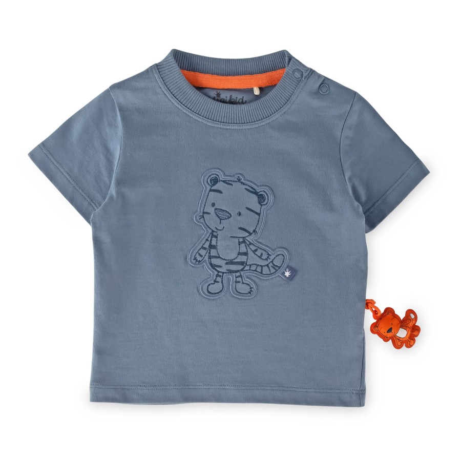 Sigikid Blaues Baby T-Shirt Mit Tiger Motiv, Blau