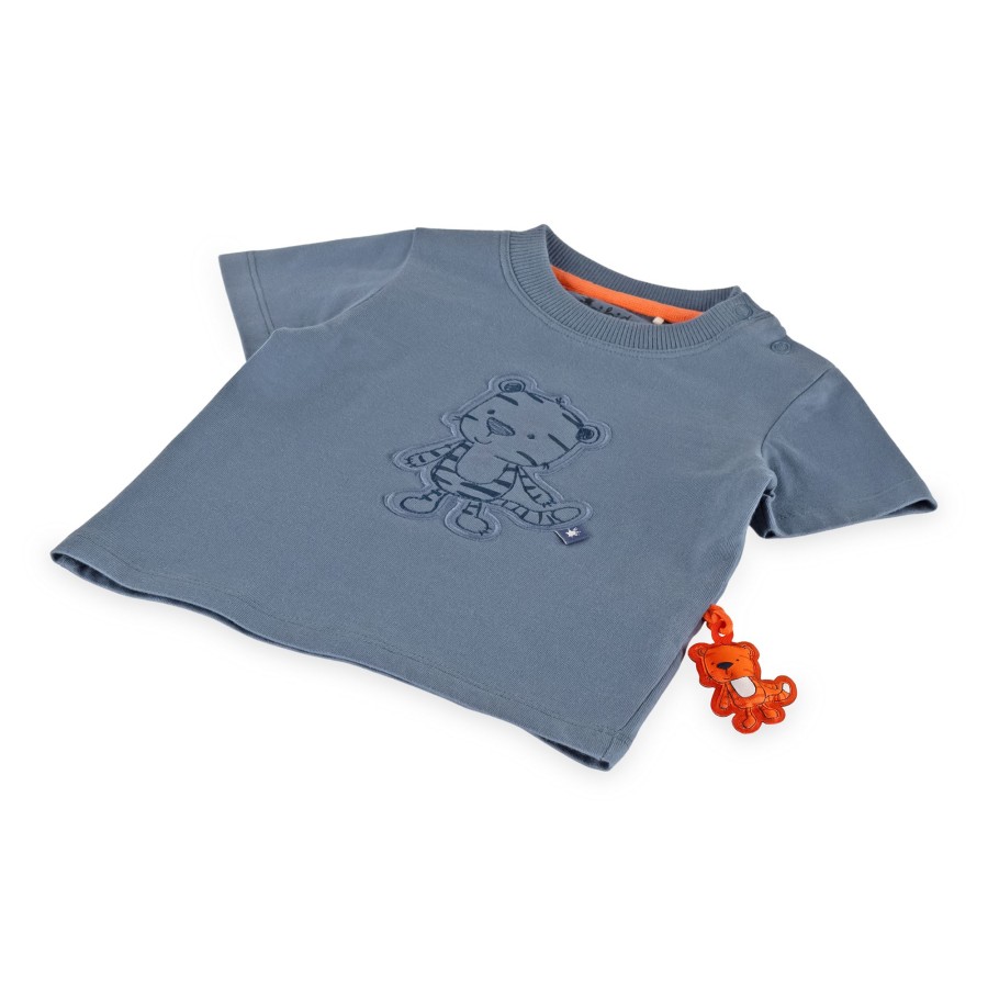 Sigikid Blaues Baby T-Shirt Mit Tiger Motiv, Blau