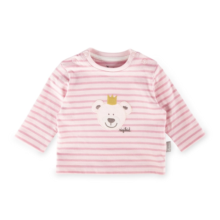 Sigikid Baby Langarm Ringelshirt Kronchen Bar, Rosa
