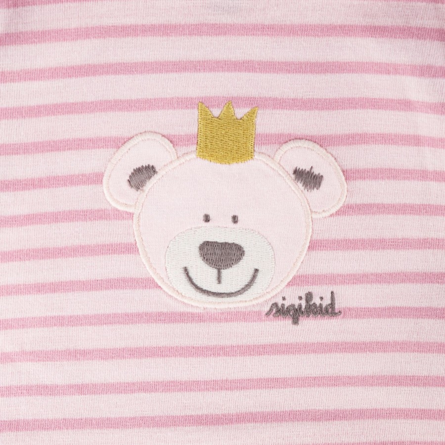 Sigikid Baby Langarm Ringelshirt Kronchen Bar, Rosa