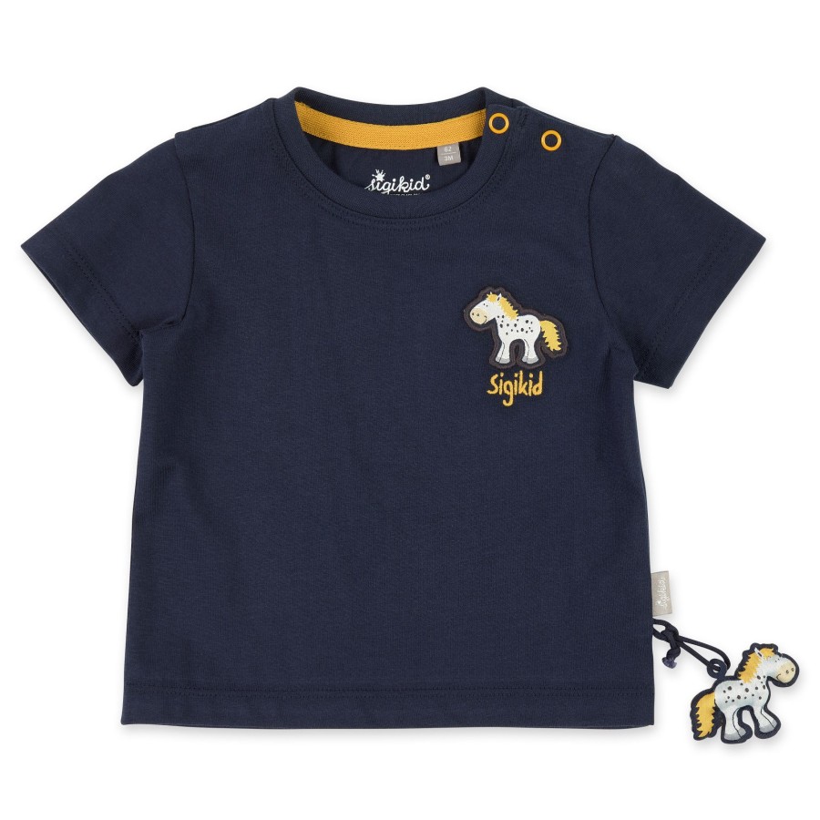 Sigikid Dunkelblaues Baby T-Shirt Mit Pony Motiv