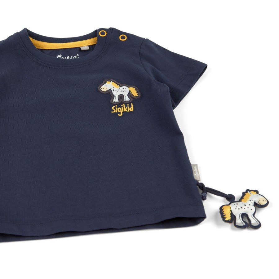 Sigikid Dunkelblaues Baby T-Shirt Mit Pony Motiv