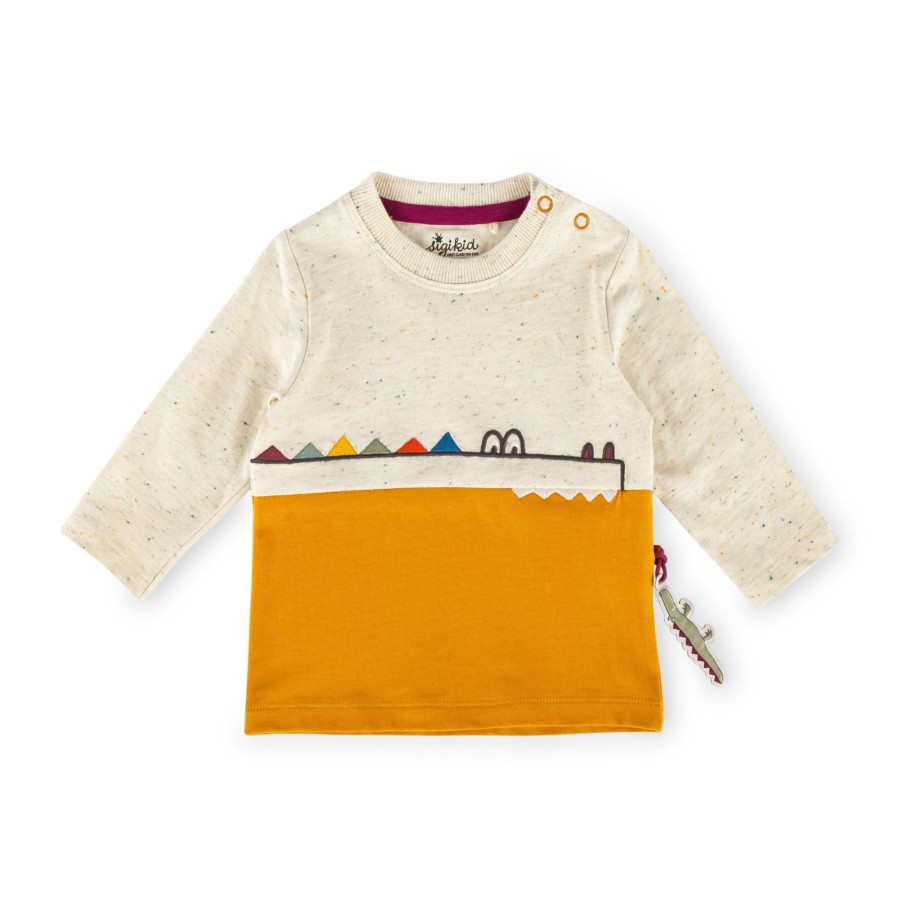 Sigikid Baby Langarmshirt, Naturweis-Gelb