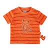Sigikid Baby Ringel T-Shirt Mit Tiger Motiv, Orange-Rot