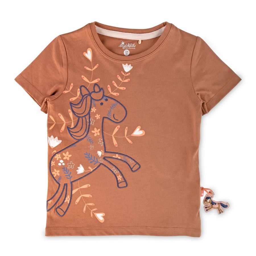Sigikid Kinder T-Shirt Mit Pferde Motiv, Hellbraun
