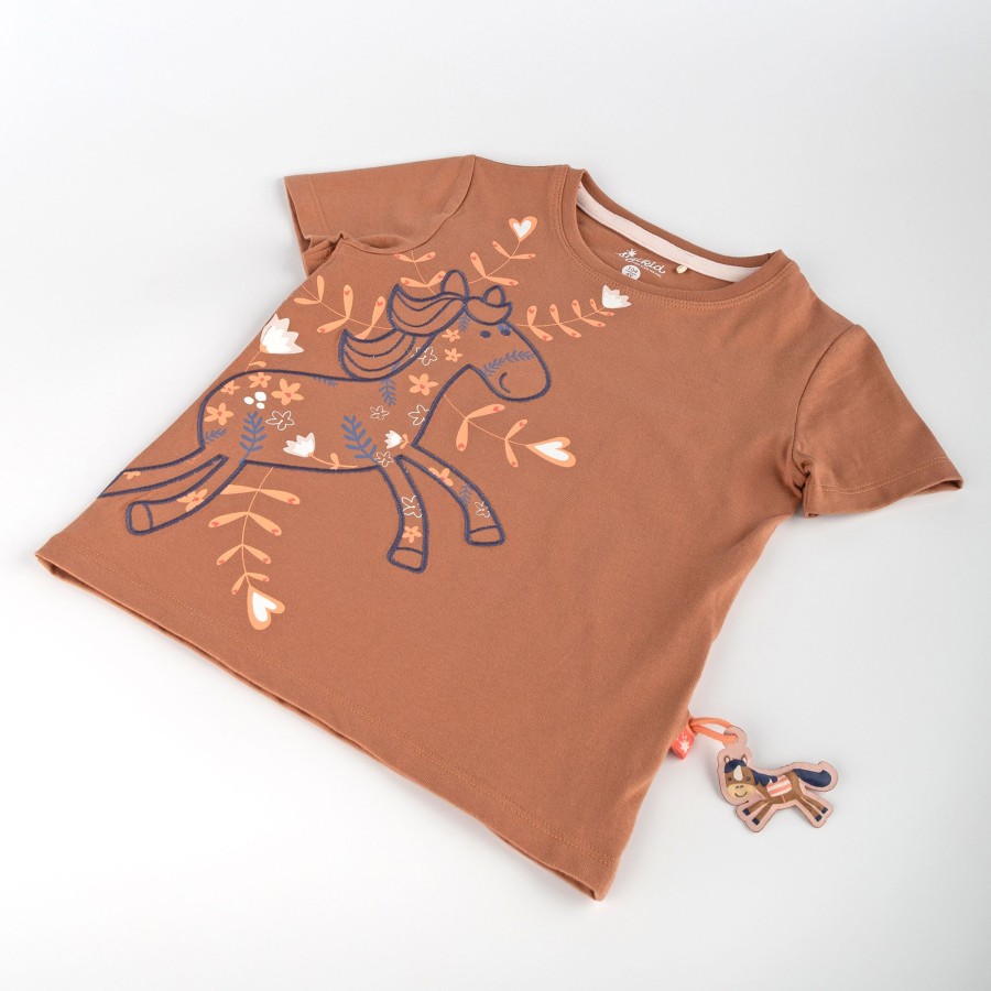 Sigikid Kinder T-Shirt Mit Pferde Motiv, Hellbraun