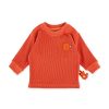 Sigikid Baby Pique Langarmshirt Mit Tiger Patch, Orangerot