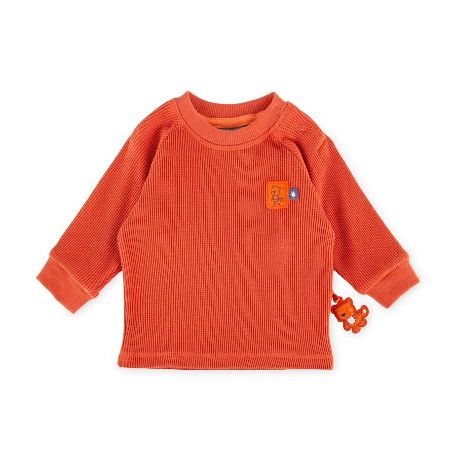 Sigikid Baby Pique Langarmshirt Mit Tiger Patch, Orangerot