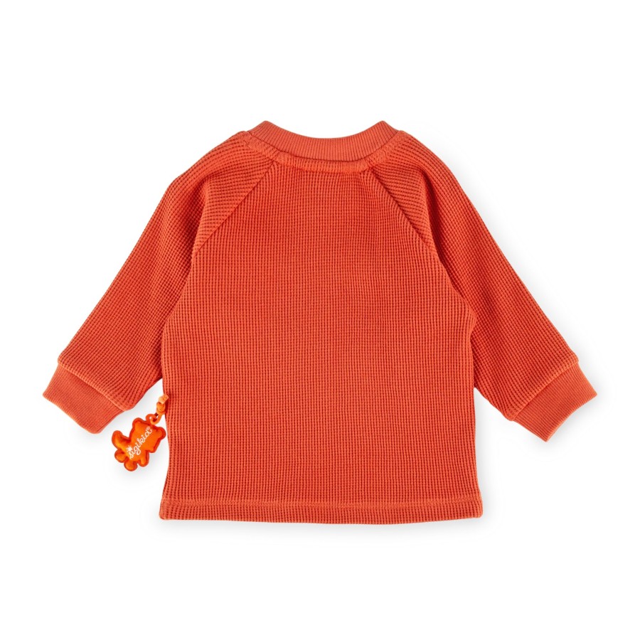 Sigikid Baby Pique Langarmshirt Mit Tiger Patch, Orangerot