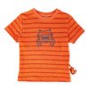 Sigikid Kinder Ringel T-Shirt Mit Jeep Motiv, Orange-Rot