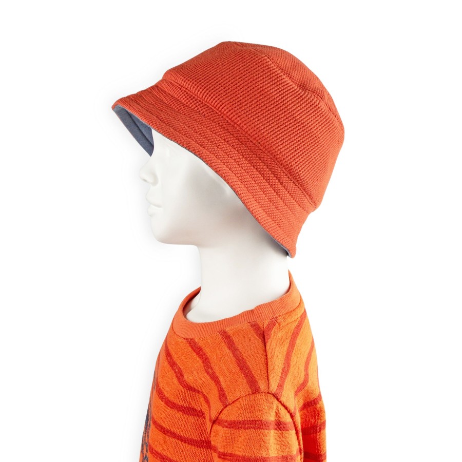 Sigikid Kinder Wende Sommerhut Mit Krempe, Orangerot-Blau