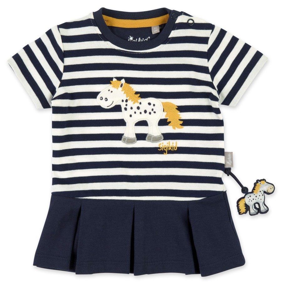 Sigikid Baby Kleid Pony, Blau-Weis Geringelt