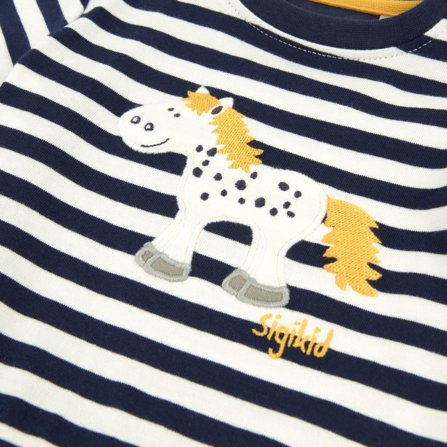 Sigikid Baby Kleid Pony, Blau-Weis Geringelt
